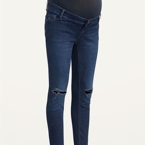 OLD NAVY Maternity Premium Full Panel Rockstar Super Skinny jeans dark blue